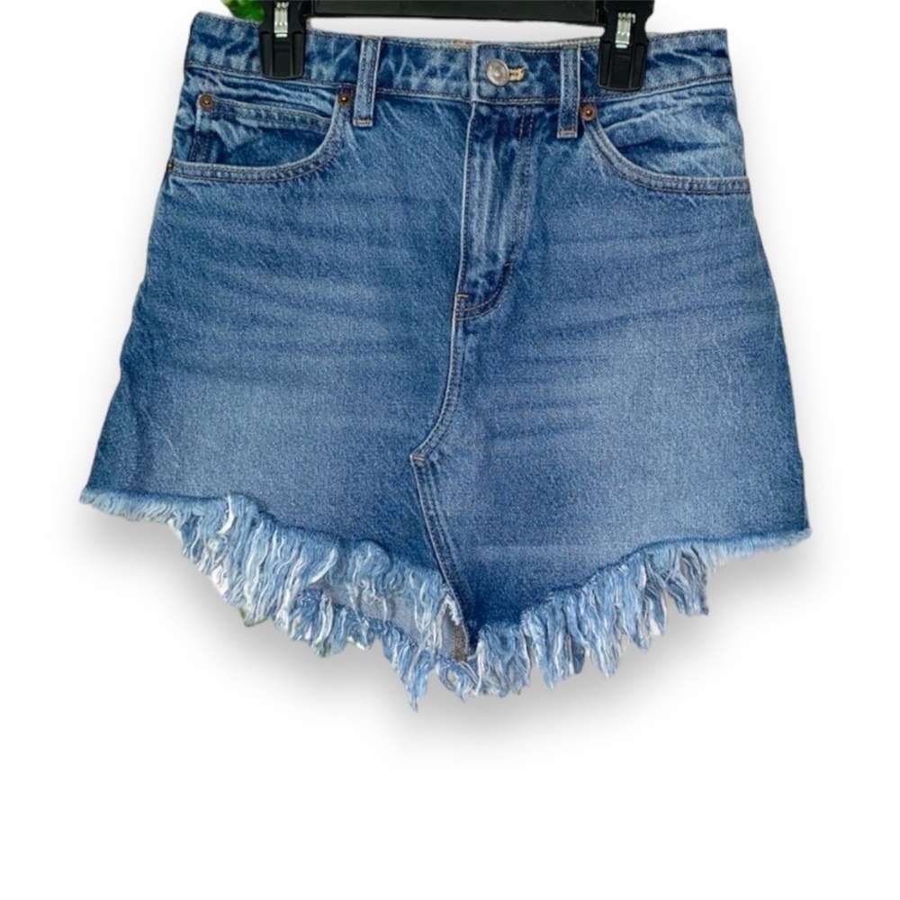 We the free | free people Bailey frayed mini denim skirt SIZE 25
